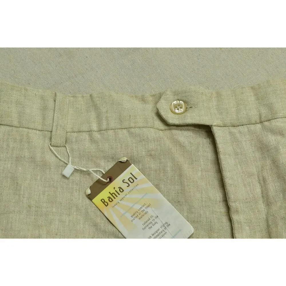 NEW Bahia Sol Men's Linen Drawstring Pants Size 34x32 Tailored Fitn